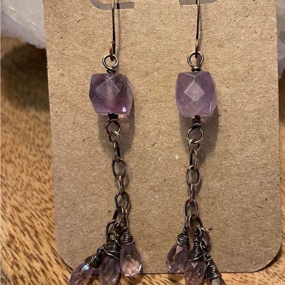 OOAK ARTISAN MADE AMETHYST EARRINGS